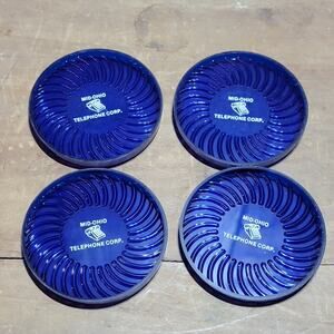Vintage Mid Ohio Telephone Corp Plastic Drink Coasters Set Of 4 Rare